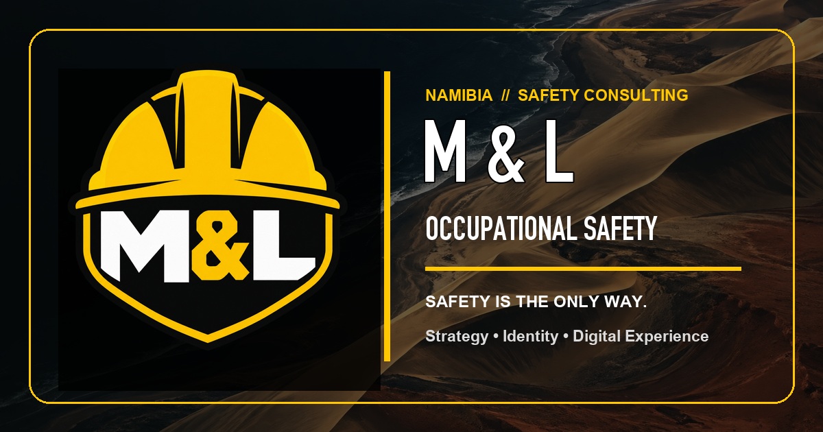 M and L Occupational Safety badge over the Namib coast